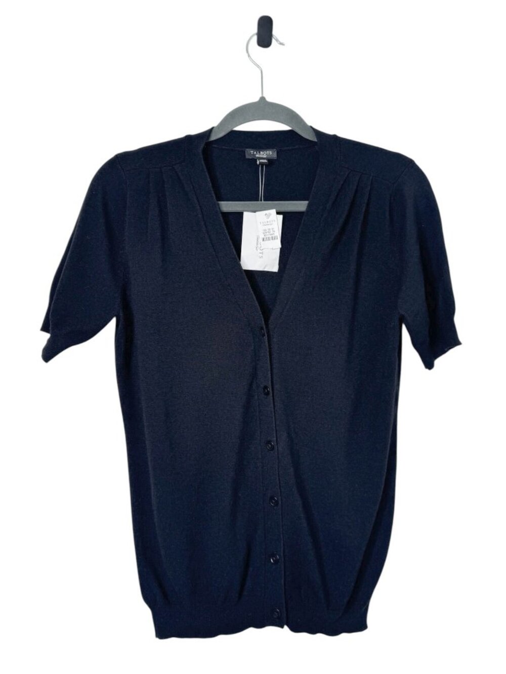 Talbots Black Short Sleeve Cardigan Size S NWT